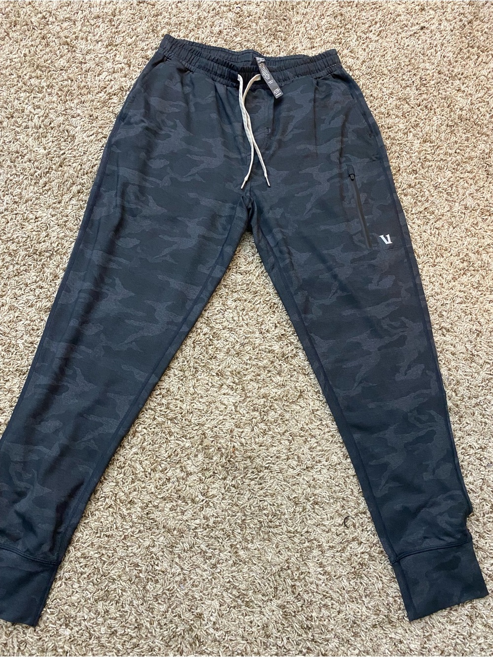 Vuori Black Camo Joggers with Drawstring Waist